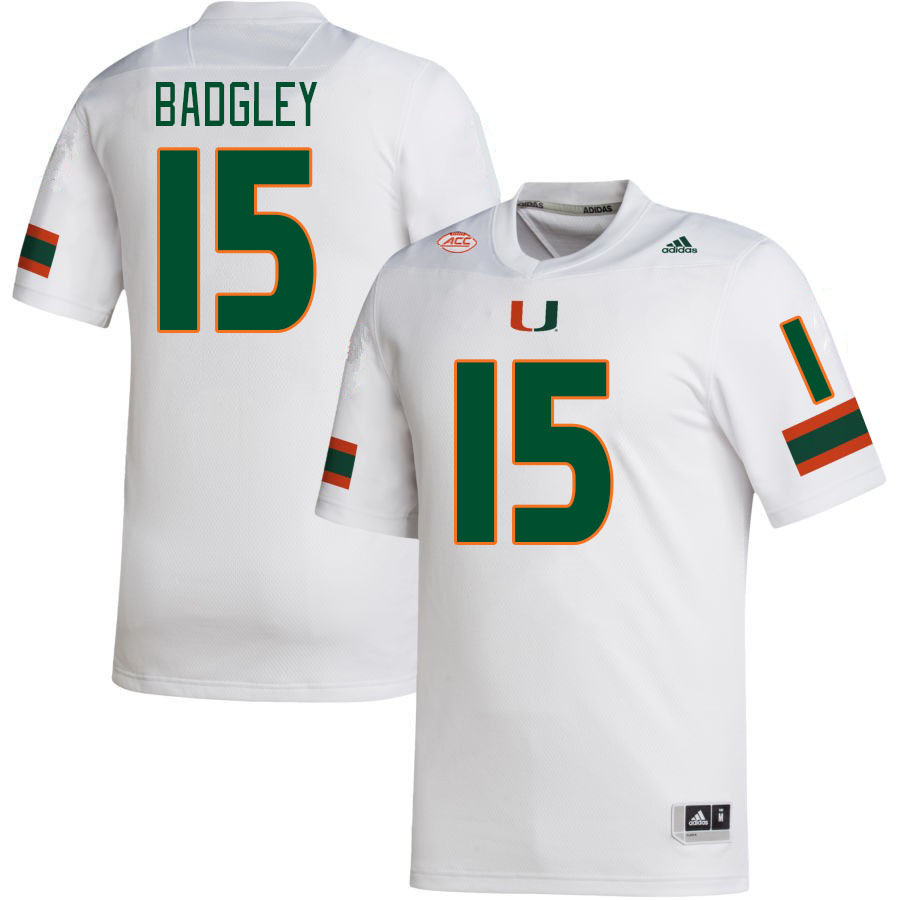 #15 Michael Badgley Miami Hurricanes Jerseys Football Stitched-White